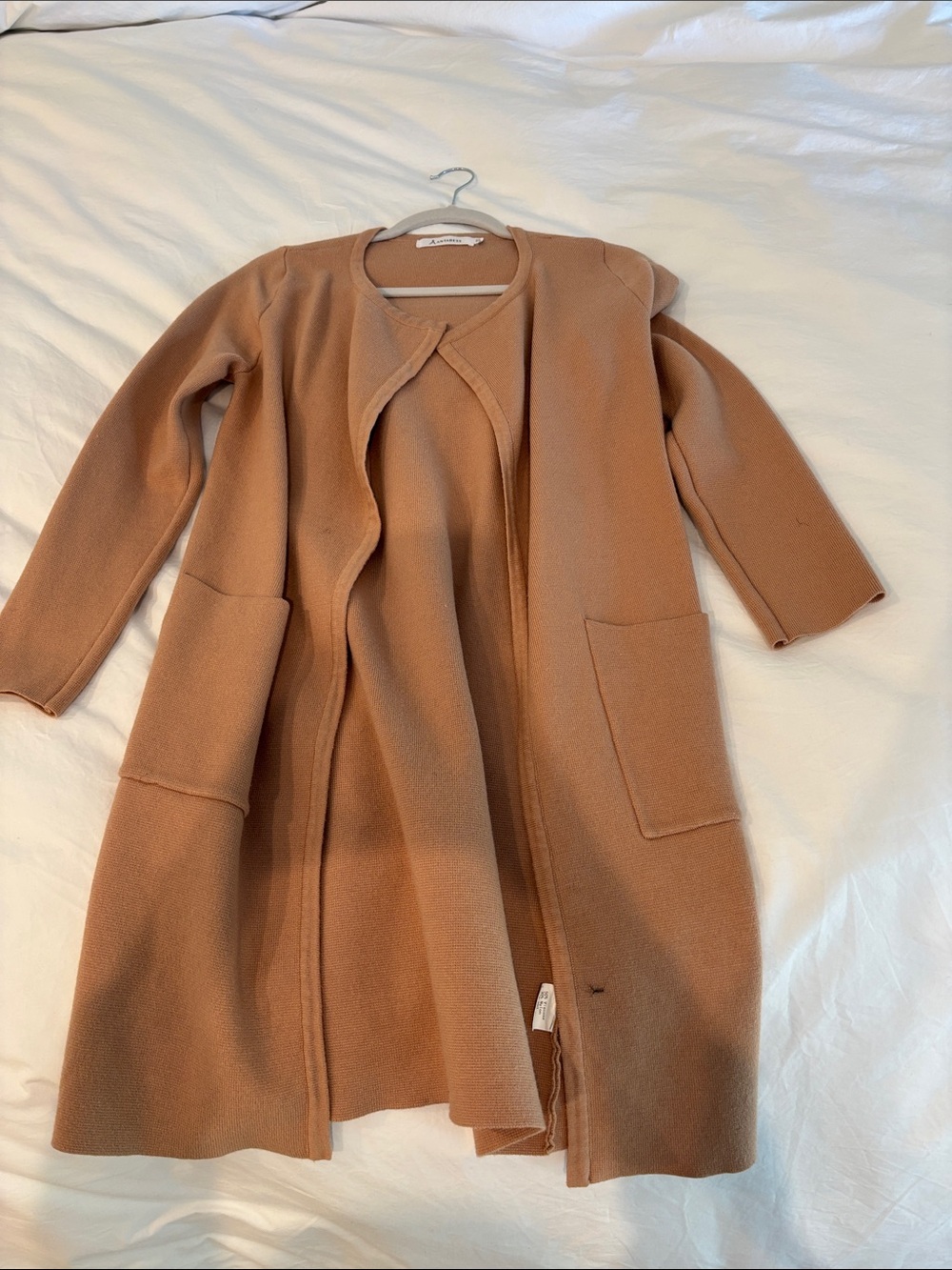 Effortless Open-Front Trench Coat in Camel